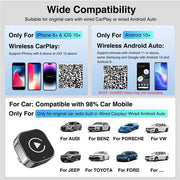 2-in-1 Wireless CarPlay & Android Auto Adapter – Wired to Wireless | Compact USB