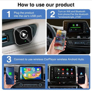 2-in-1 Wireless CarPlay & Android Auto Adapter – Wired to Wireless | Compact USB