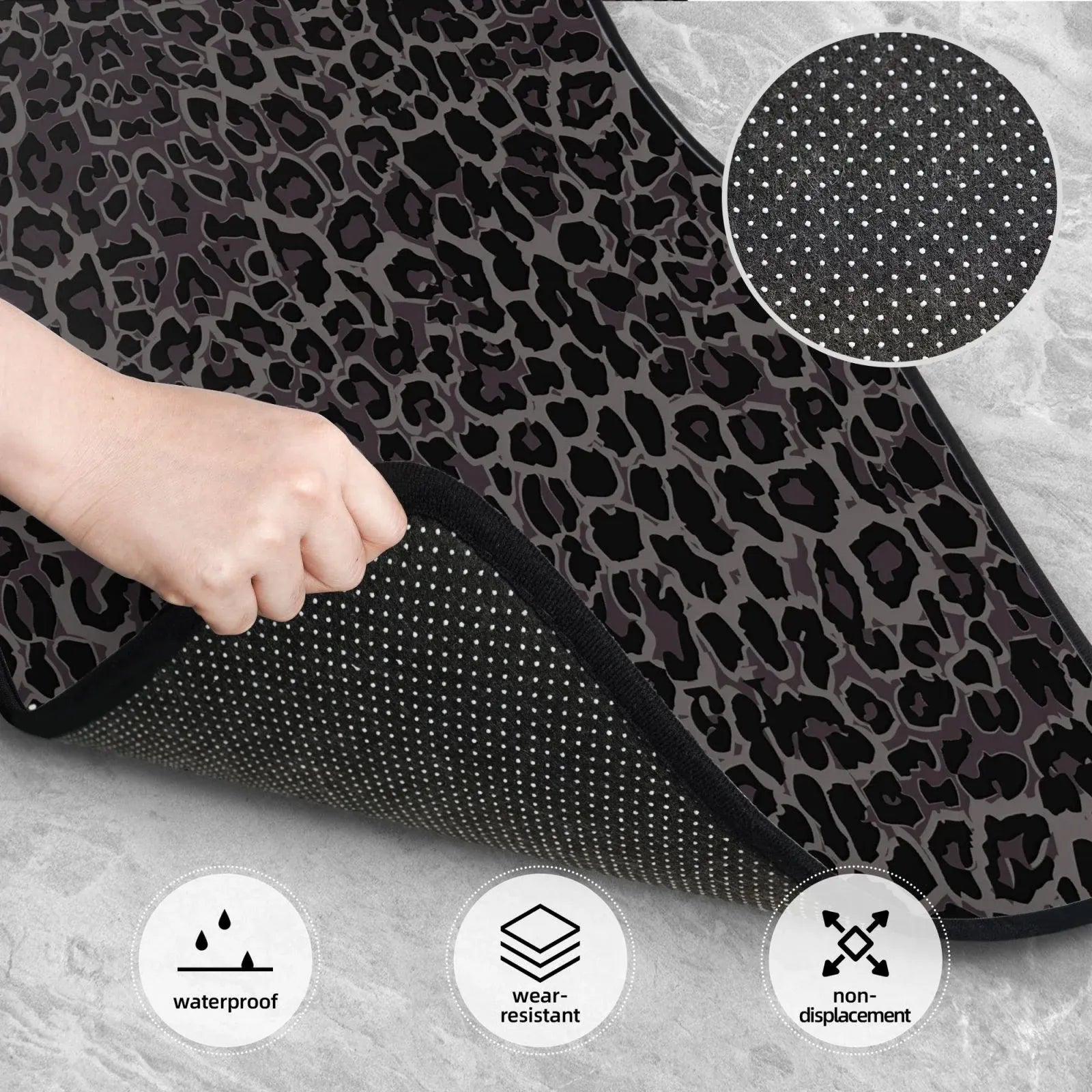 Premium Car Floor Mats 4-Piece Set | Universal Fit Cars SUVs Trucks | Front & Rear | Leopard Print