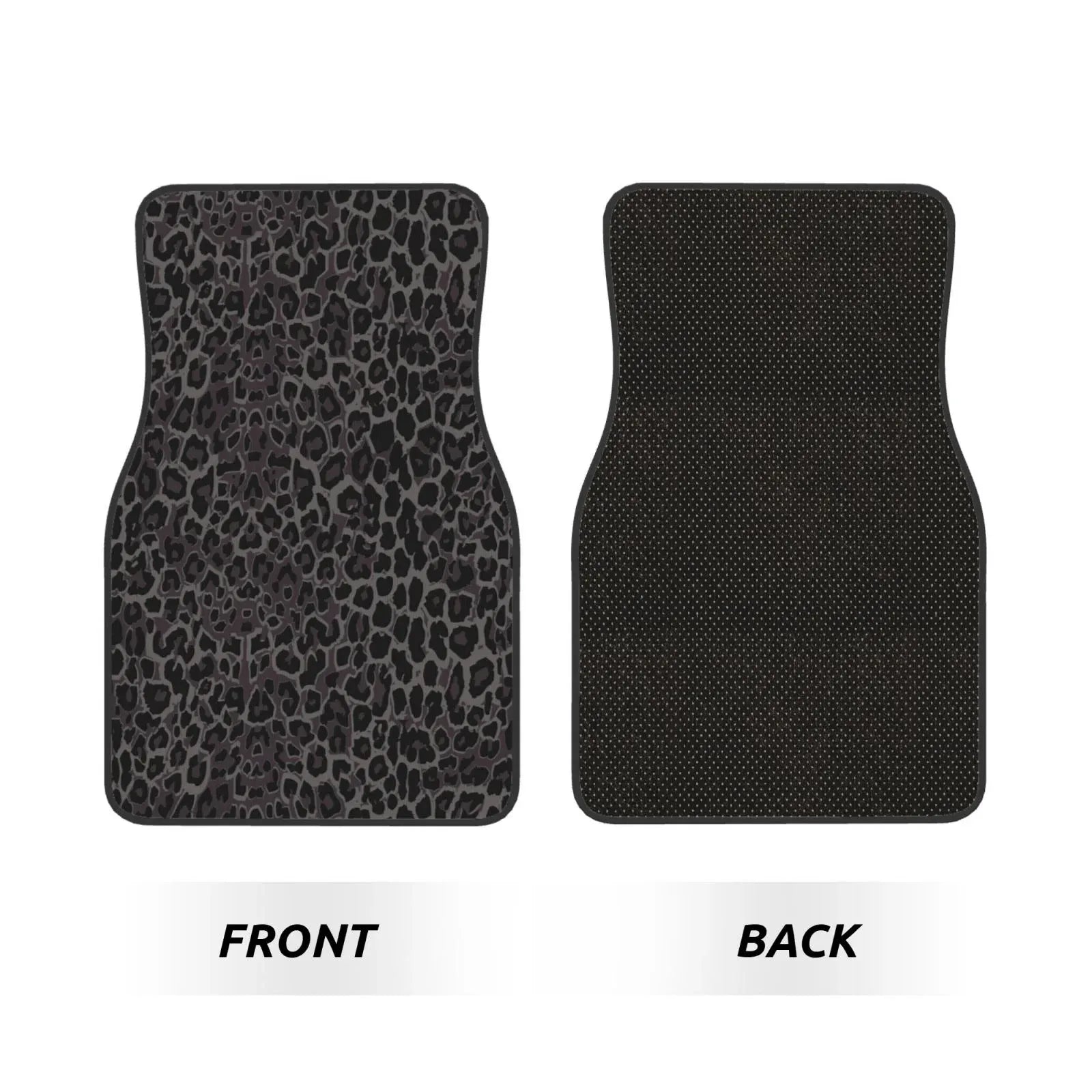 Premium Car Floor Mats 4-Piece Set | Universal Fit Cars SUVs Trucks | Front & Rear | Leopard Print
