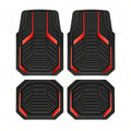 Heavy-Duty Premium Rubber Car Floor Mats Set | Aluminium Film | Anti-Slip | All-Weather | Red
