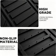Heavy-Duty Premium Rubber Car Floor Mats Set | Aluminium Film | Anti-Slip | All-Weather | Red