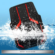Heavy-Duty Premium Rubber Car Floor Mats Set | Aluminium Film | Anti-Slip | All-Weather | Red
