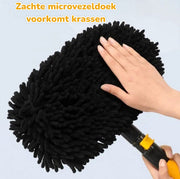 Telescopic Car Wash Brush – 15° Curved Head, 90° Rotating | 110cm | Microfibre