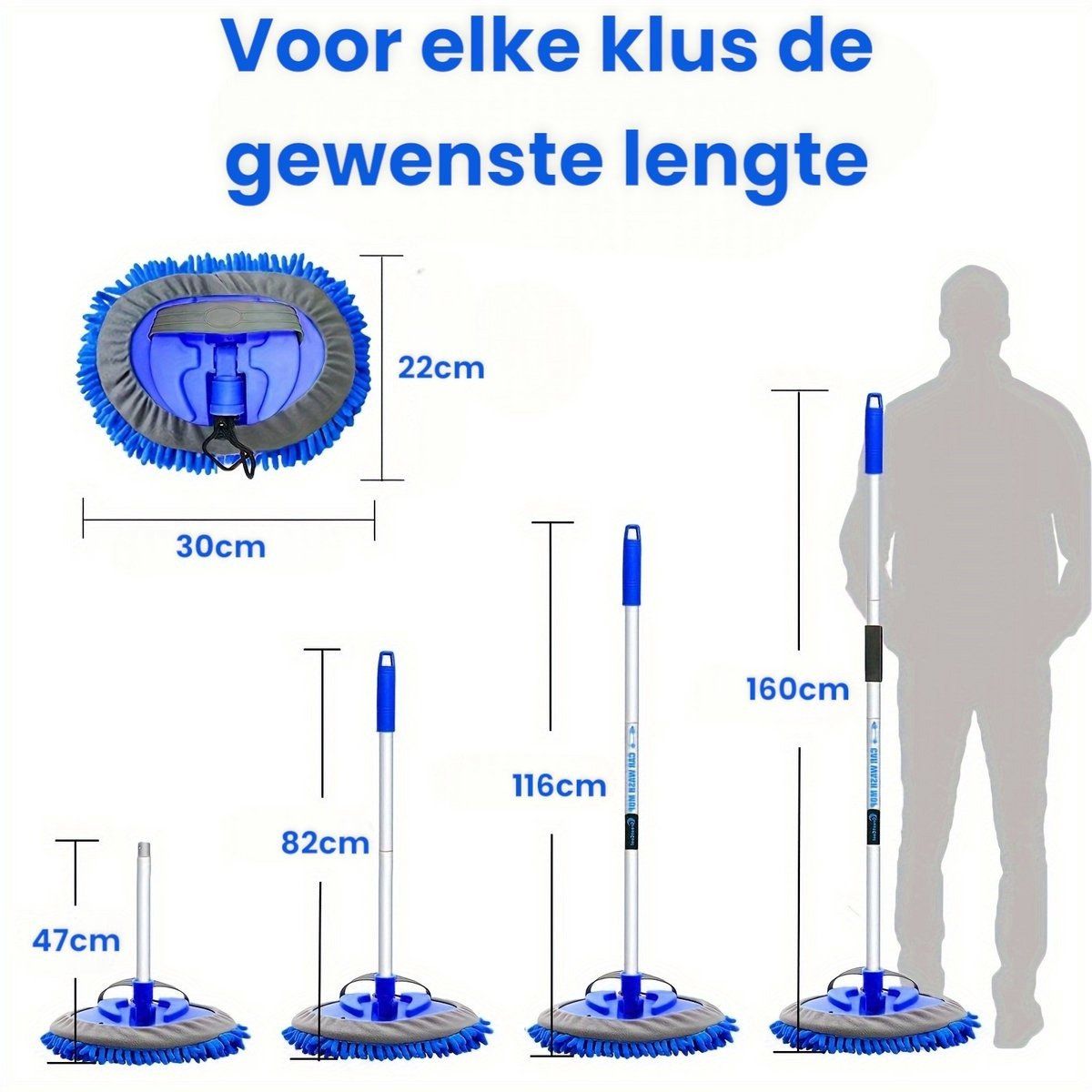 Telescopic Car Wash Brush – Detachable 2-in-1 Microfibre | Extends to 160cm