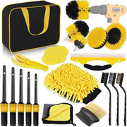 Car Wash & Detailing Kit 22-Piece | Polishing Tools, Rim Brush & Interior/Exterior Car Care