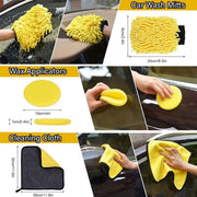 Car Wash & Detailing Kit 22-Piece | Polishing Tools, Rim Brush & Interior/Exterior Car Care