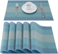 PVC Placemats Set of 6 – Non-Slip, Heat Resistant, Easy Clean | 45x30cm | Blue