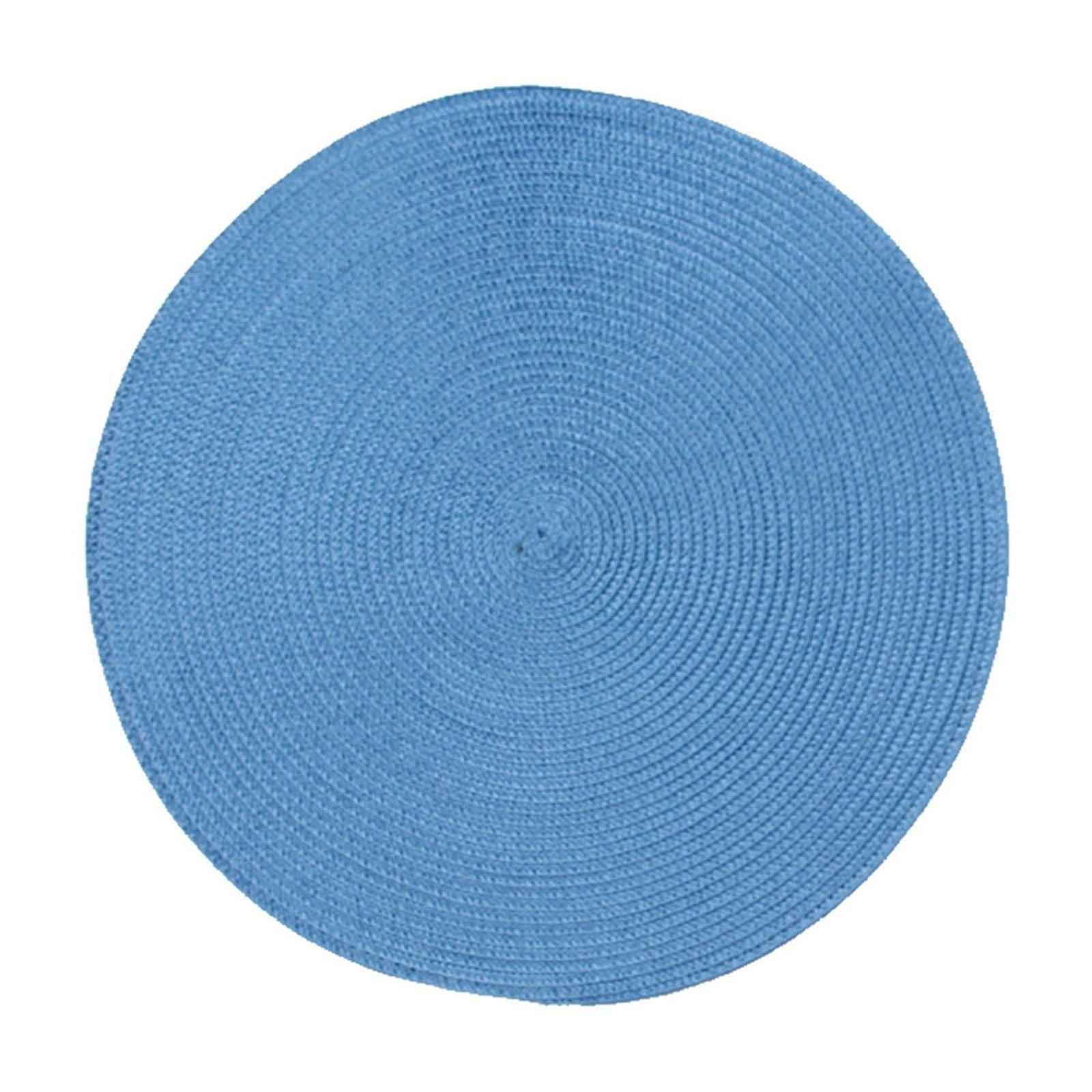 Round Braided Placemats Table Mats for Dining Tables Woven Washable Non-Slip Place mats 15 inch A