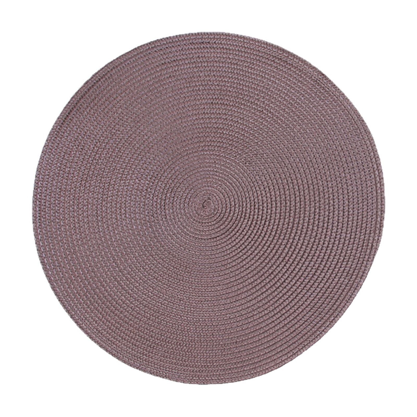 Round Braided Placemats Table Mats for Dining Tables Woven Washable Non-Slip Place mats 15 inch D