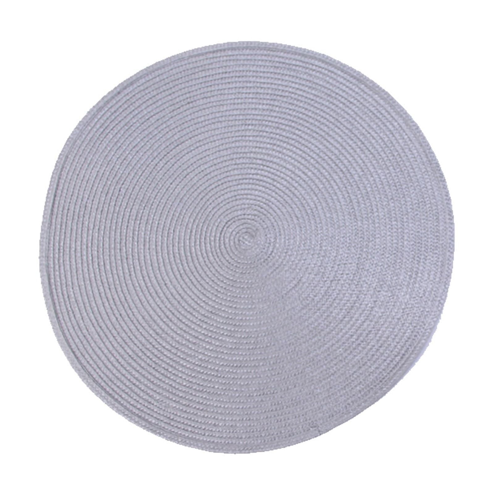 Round Braided Placemats Table Mats for Dining Tables Woven Washable Non-Slip Place mats 15 inch E