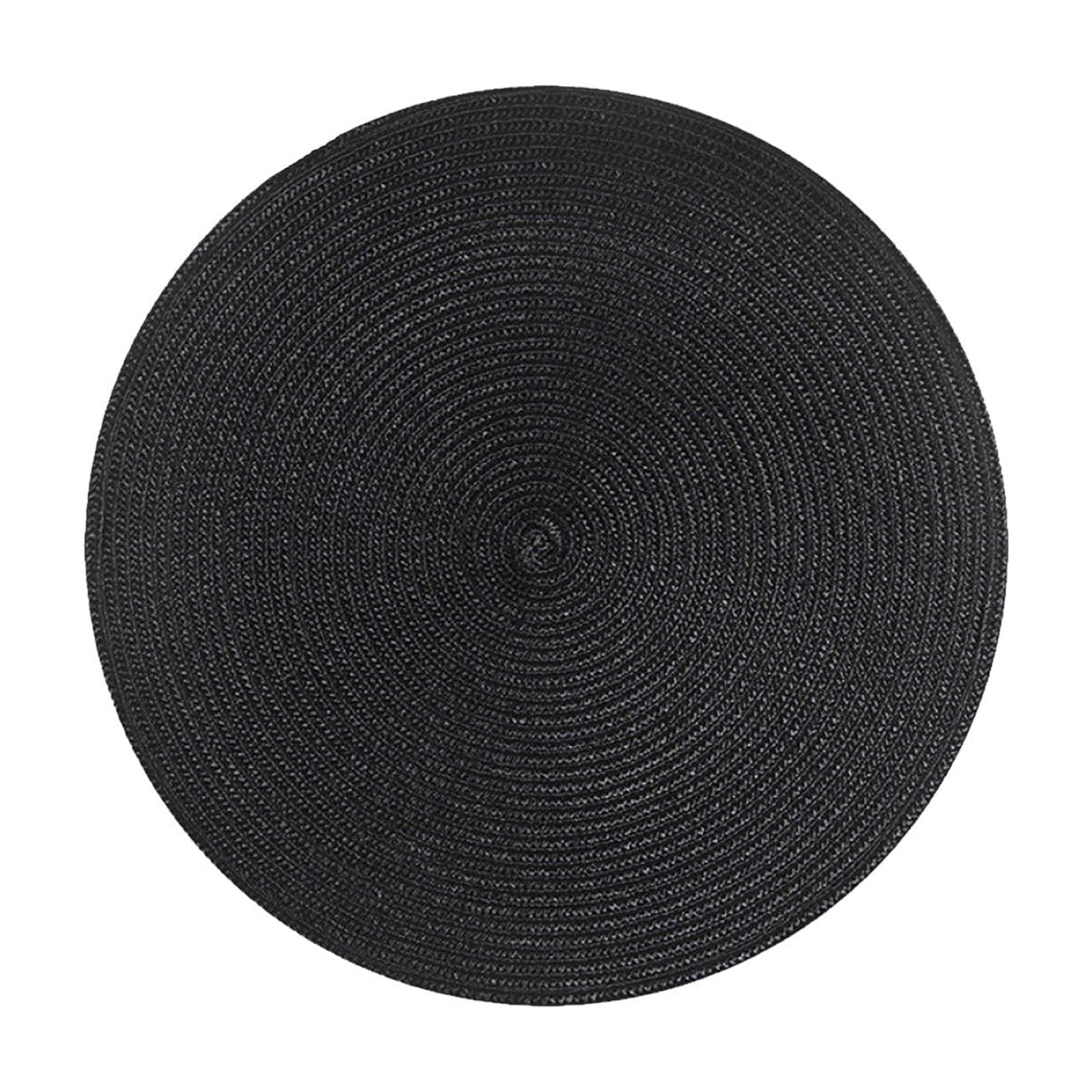 Round Braided Placemats Table Mats for Dining Tables Woven Washable Non-Slip Place mats 15 inch F