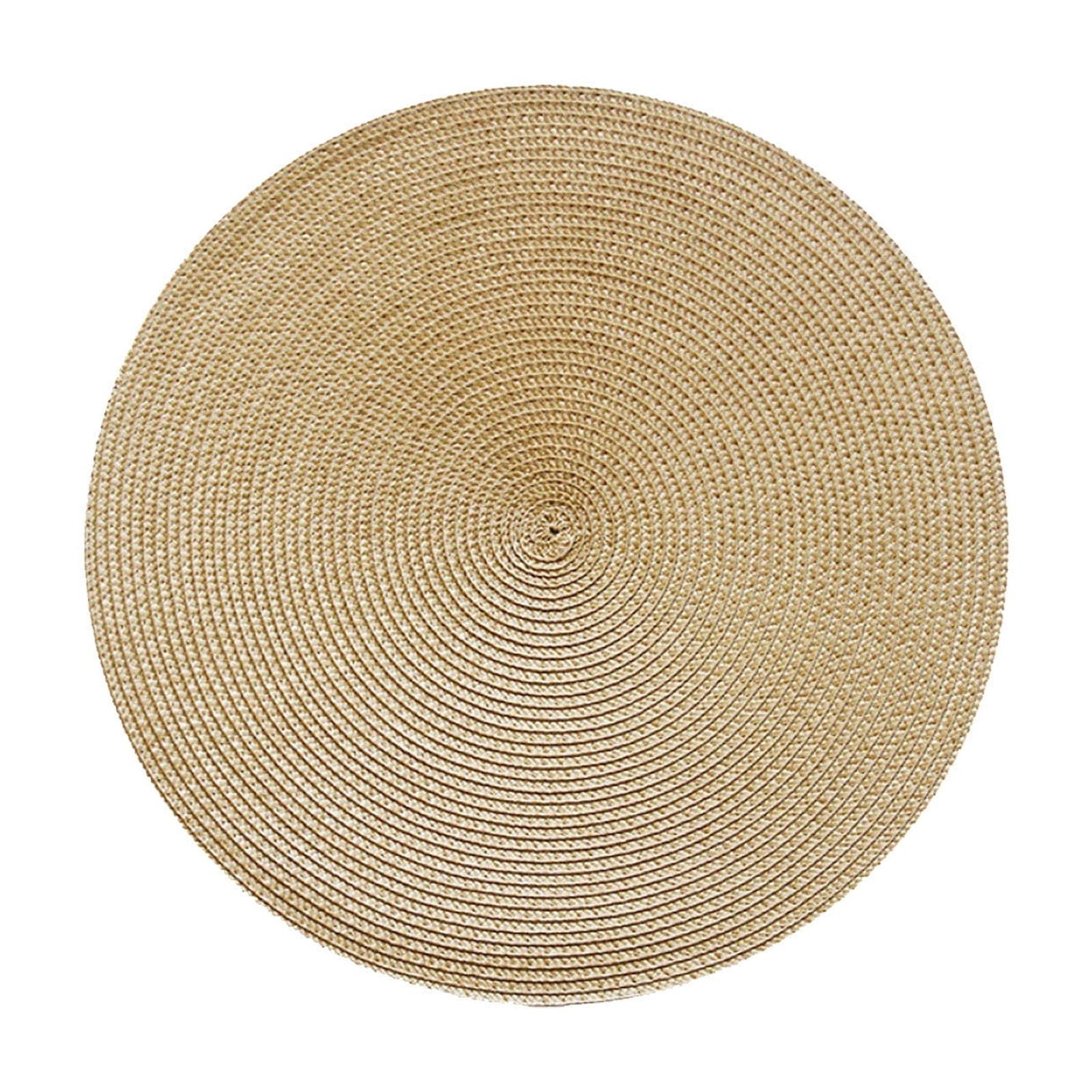 Round Braided Placemats Table Mats for Dining Tables Woven Washable Non-Slip Place mats 15 inch G