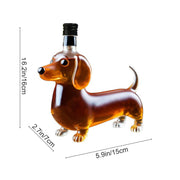 Wolf Whiskey Bottle, Funny Wolf Whiskey Bottle, 3D Wolf Shape Glass, Wine Decanter for Men Dad, Home Bar Dachshund Lover Decor Brown