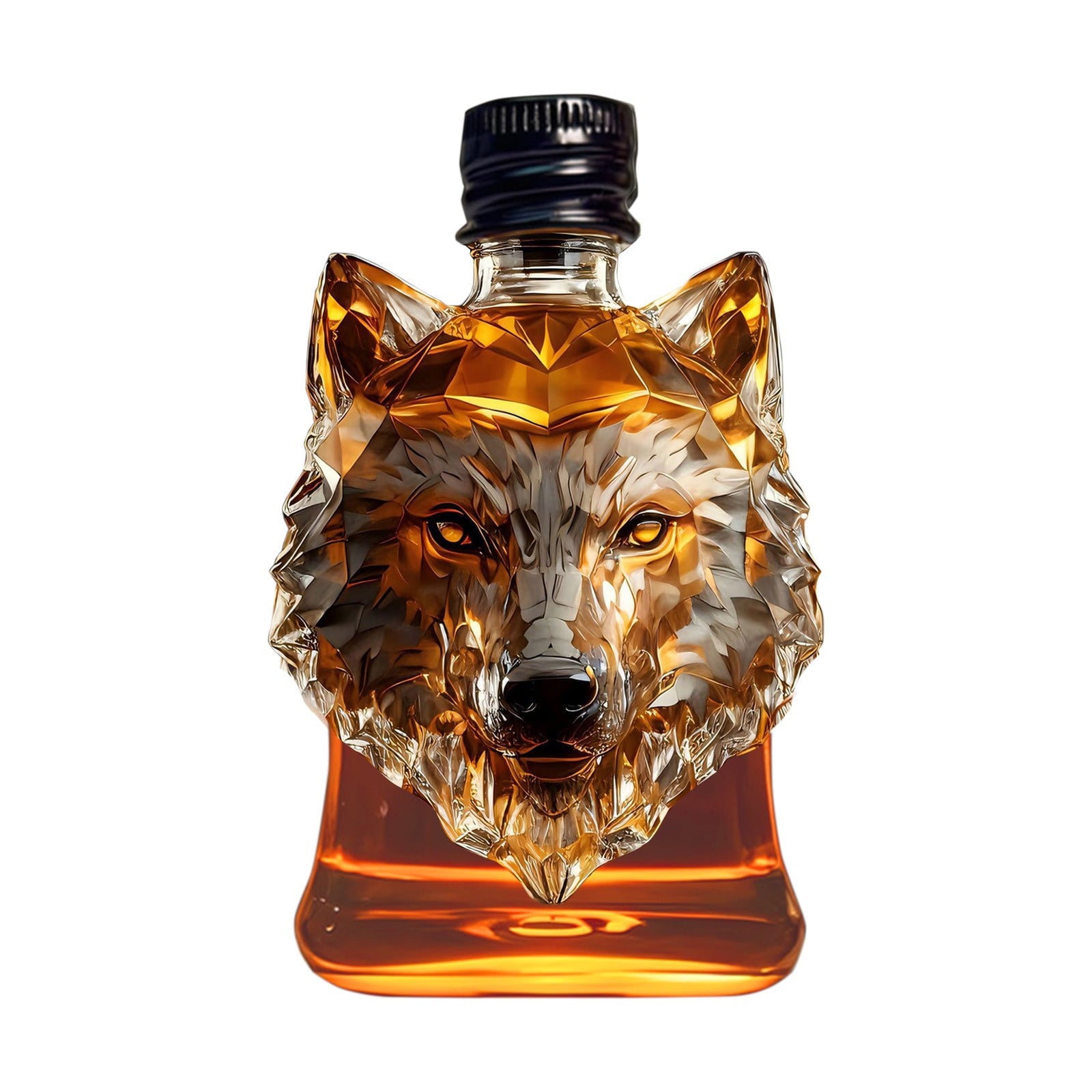 Wolf Whiskey Bottle, Funny Wolf Whiskey Bottle, 3D Wolf Shape Glass, Wine Decanter for Men Dad, Home Bar Dachshund Lover Decor D