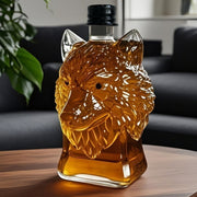 Wolf Whiskey Bottle, Funny Wolf Whiskey Bottle, 3D Wolf Shape Glass, Wine Decanter for Men Dad, Home Bar Dachshund Lover Decor E