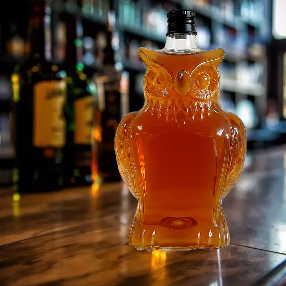 3D Owl Whiskey Decanter Bottle – Clear Glass