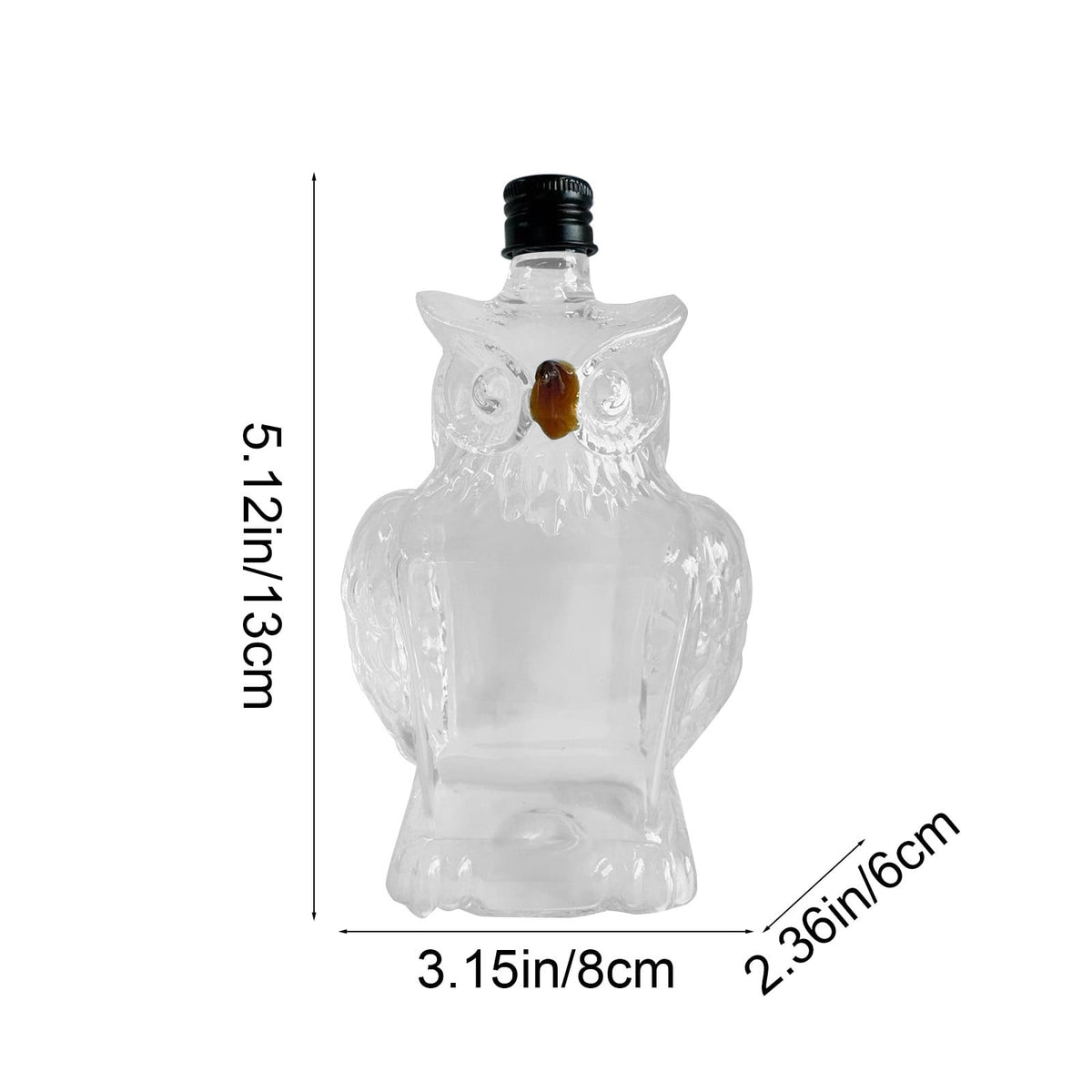 3D Owl Whiskey Decanter Bottle – Clear Glass