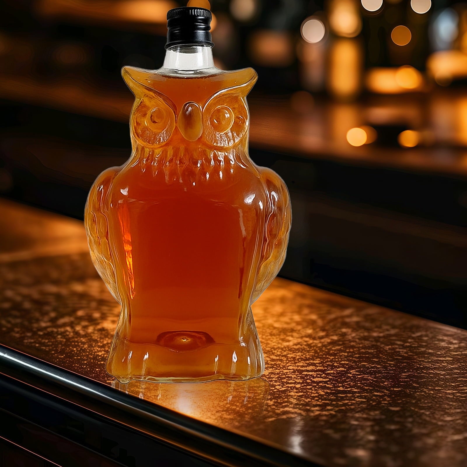 3D Owl Whiskey Decanter Bottle – Clear Glass