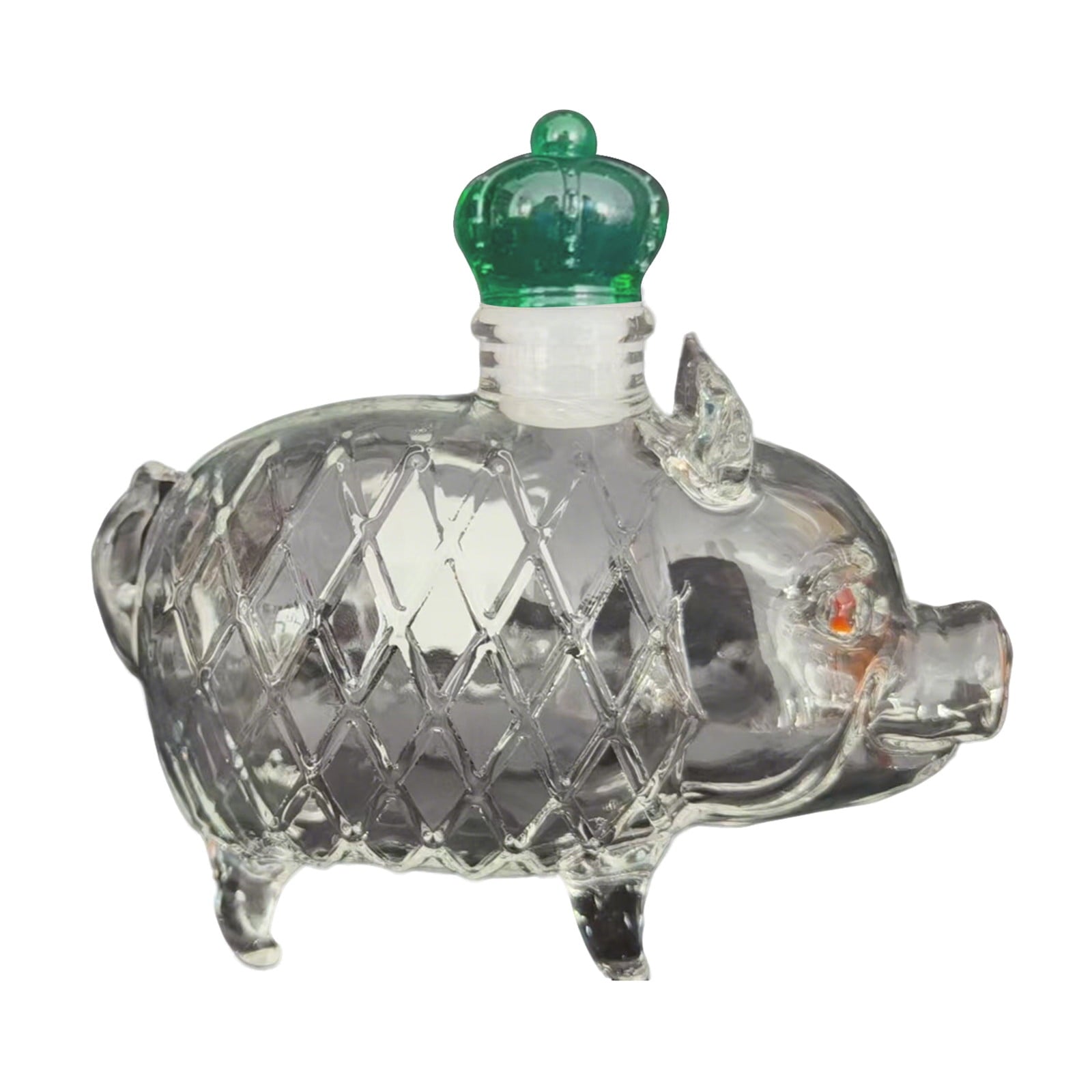 3D Elegant Pig Whiskey Decanter Bottle – Clear Glass