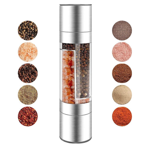 2-in-1 Salt & Pepper Grinder – Dual Ceramic Core, Adjustable Coarseness | Stainless Steel