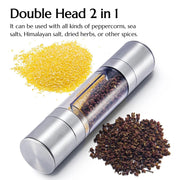 2-in-1 Salt & Pepper Grinder – Dual Ceramic Core, Adjustable Coarseness | Stainless Steel