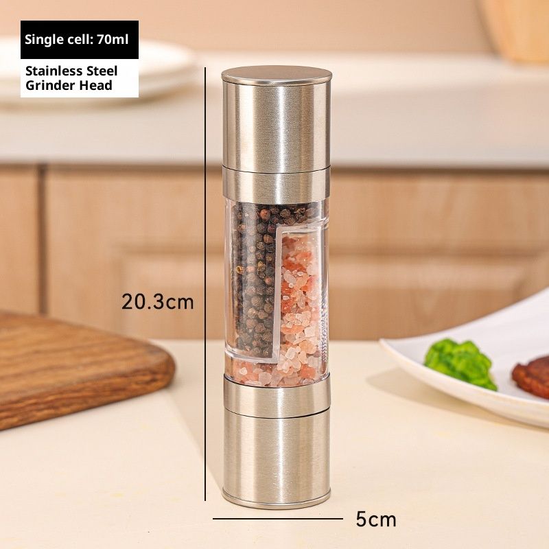 2-in-1 Salt & Pepper Grinder – Dual Ceramic Core, Adjustable Coarseness | Stainless Steel