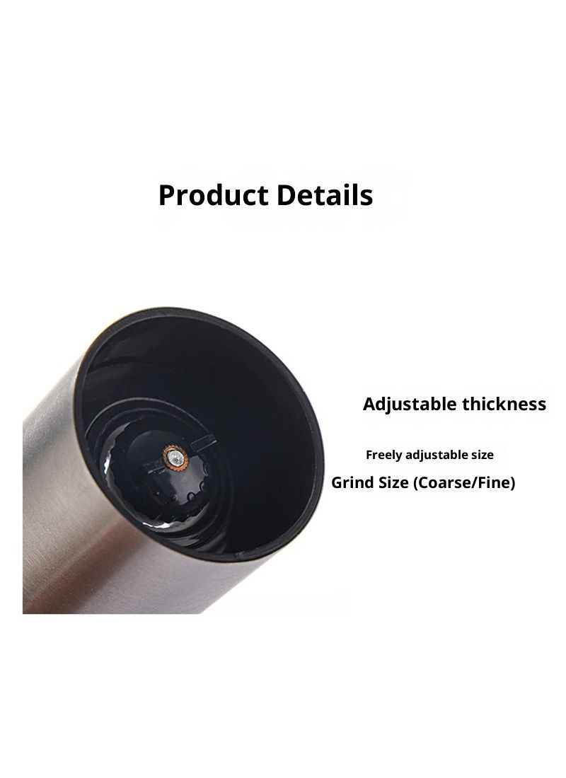 2-in-1 Salt & Pepper Grinder – Dual Ceramic Core, Adjustable Coarseness | Stainless Steel