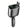 Retractable Car Charger – Dual Cables (USB-C & Lightning), Super Fast Charging, 180° Rotatable Head