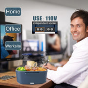 Electric Heated Lunch Box – 1.5L Stainless Steel, 4-in-1 Power (12V/24V/240V), Leak-Proof