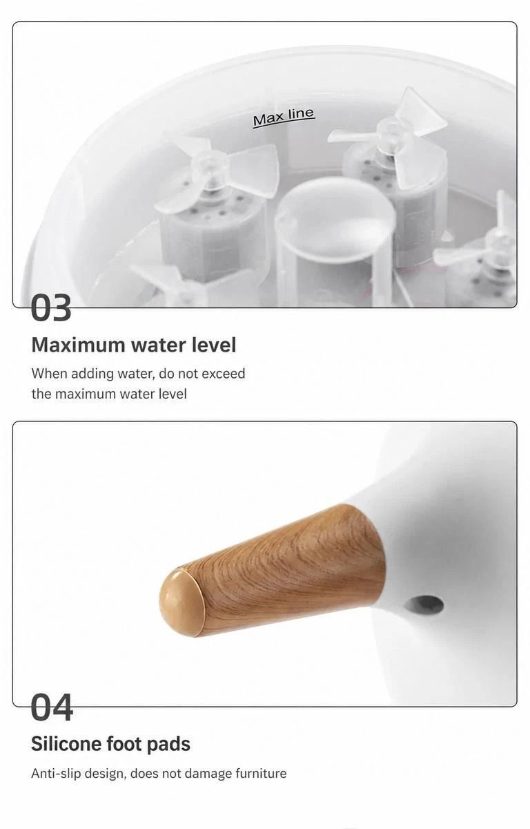 680g Resin Jellyfish Aroma Humidifier | Sound-Activated RGB Light | Dry Burn Protection