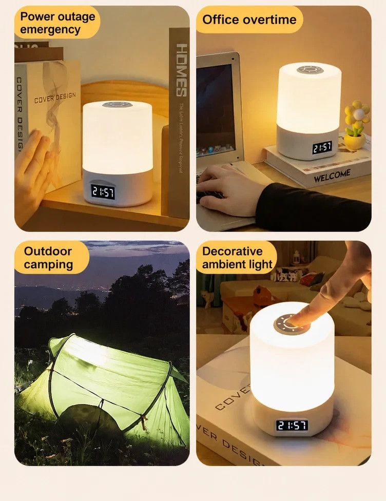 USB Rechargeable LED Night Light – Touch Dimmable, 3 Colour Modes | Cordless or Plug-In