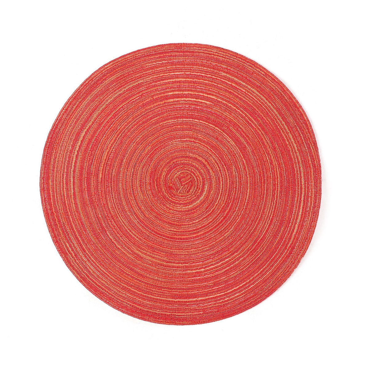 Round Cotton Woven Placemats Set of 6 – Heat Resistant, Non-Slip | 38cm | Red