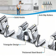 Wall-Mounted Broom & Mop Holder Set – 2 Pack