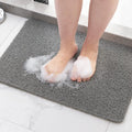 Non-Slip Shower Mat with Massage Feel & Foot Scrubber | BPA-Free PVC | Quick Drain & Fast Dry | Grey | 24x16in