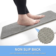 Non-Slip Shower Mat with Massage Feel & Foot Scrubber | BPA-Free PVC | Quick Drain & Fast Dry | Grey | 24x16in