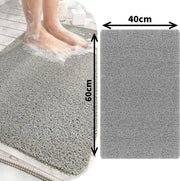 Non-Slip Shower Mat with Massage Feel & Foot Scrubber | BPA-Free PVC | Quick Drain & Fast Dry | Grey | 24x16in