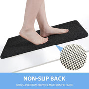 Non-Slip Shower Mat with Massage Feel & Foot Scrubber | BPA-Free PVC | Quick Drain & Fast Dry | Black | 40x60cm