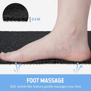 Non-Slip Shower Mat with Massage Feel & Foot Scrubber | BPA-Free PVC | Quick Drain & Fast Dry | Black | 40x60cm
