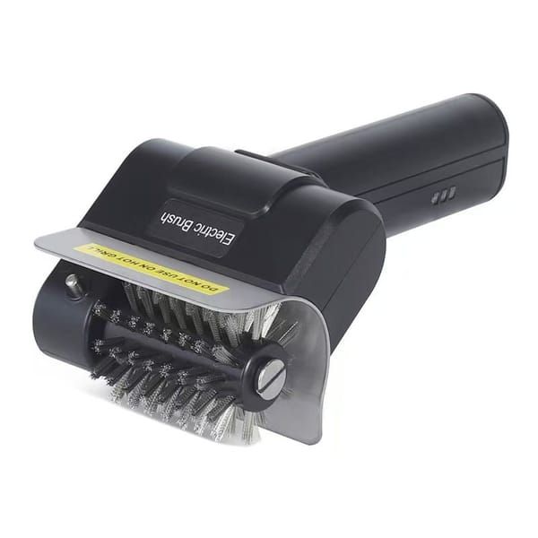 Cordless Electric BBQ Grill Brush | Rotating Stainless Steel Bristles, Black