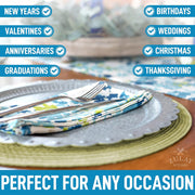 15 Inch Round Placemats for Dining Table Set of 6 - Braided Round Place Mats & Anti-Skid Placemat - Heat Resistant Round Woven Placemats & Table Mats for Dining (Green)