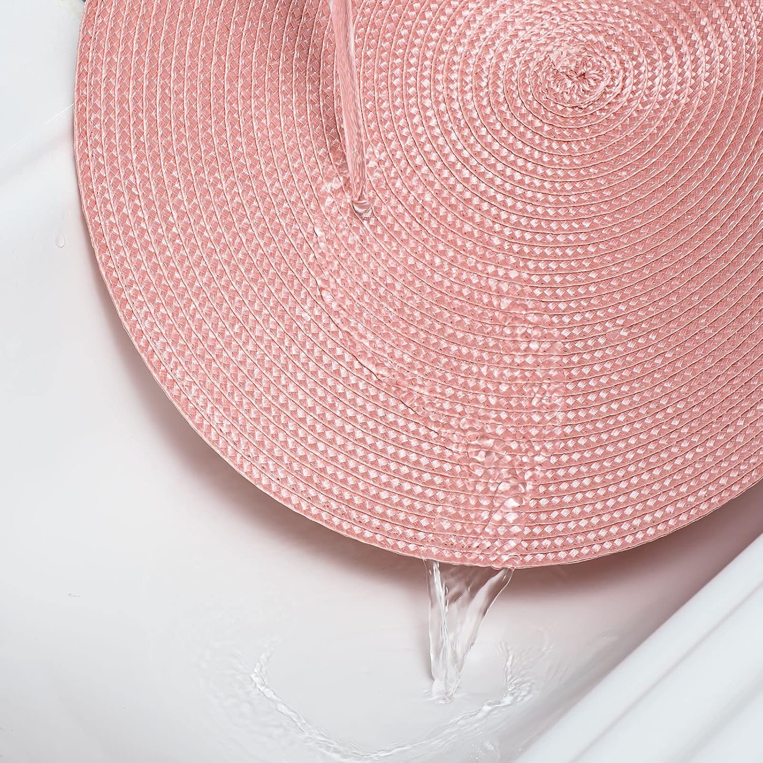 Round Braided Placemats Set of 6 – Pink (38cm)