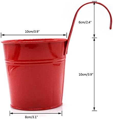 Metal Hanging Flower Pots – Set 10 Vibrant Colours