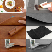 Placemats, Heat Resistant Oval Placemats Set of 6 Washable 12 x 17 Inch, Waterproof Table Mats, Wipeable Pu Place Mats for Kitchen, Dining Room, Turmeric Brown