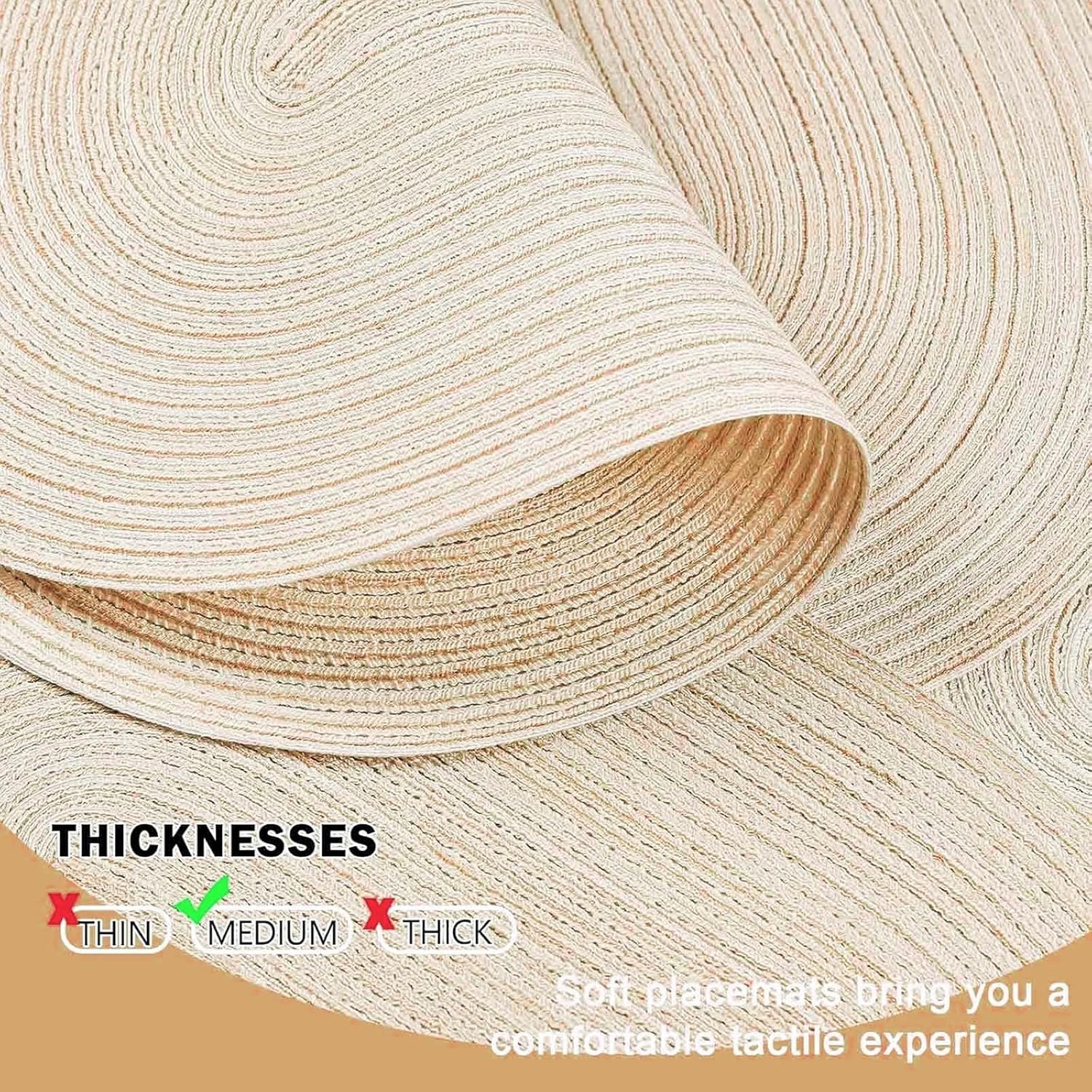 Oval Braided Placemats Set of 6 – Beige