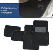 Car Floor Mats 4-Piece Set | PVC Anti-Slip Carpet Liner | All-Weather Breathable | Black