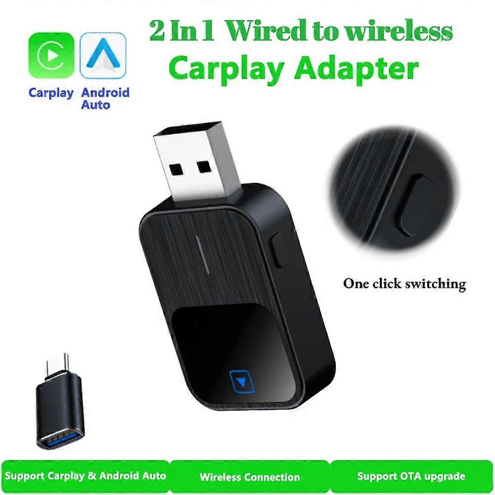 Wired to Wireless CarPlay Adapter Dongle – Plug & Play USB | 5GHz Wi-Fi | Auto-Connect