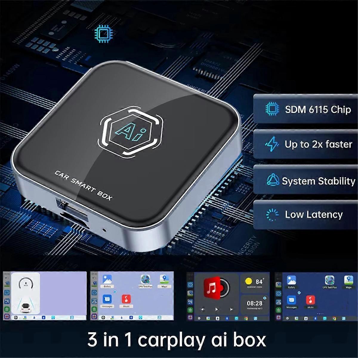 Smart Car AI Box – Wired to Wireless CarPlay & Android Auto | Android 13 | Plug & Play
