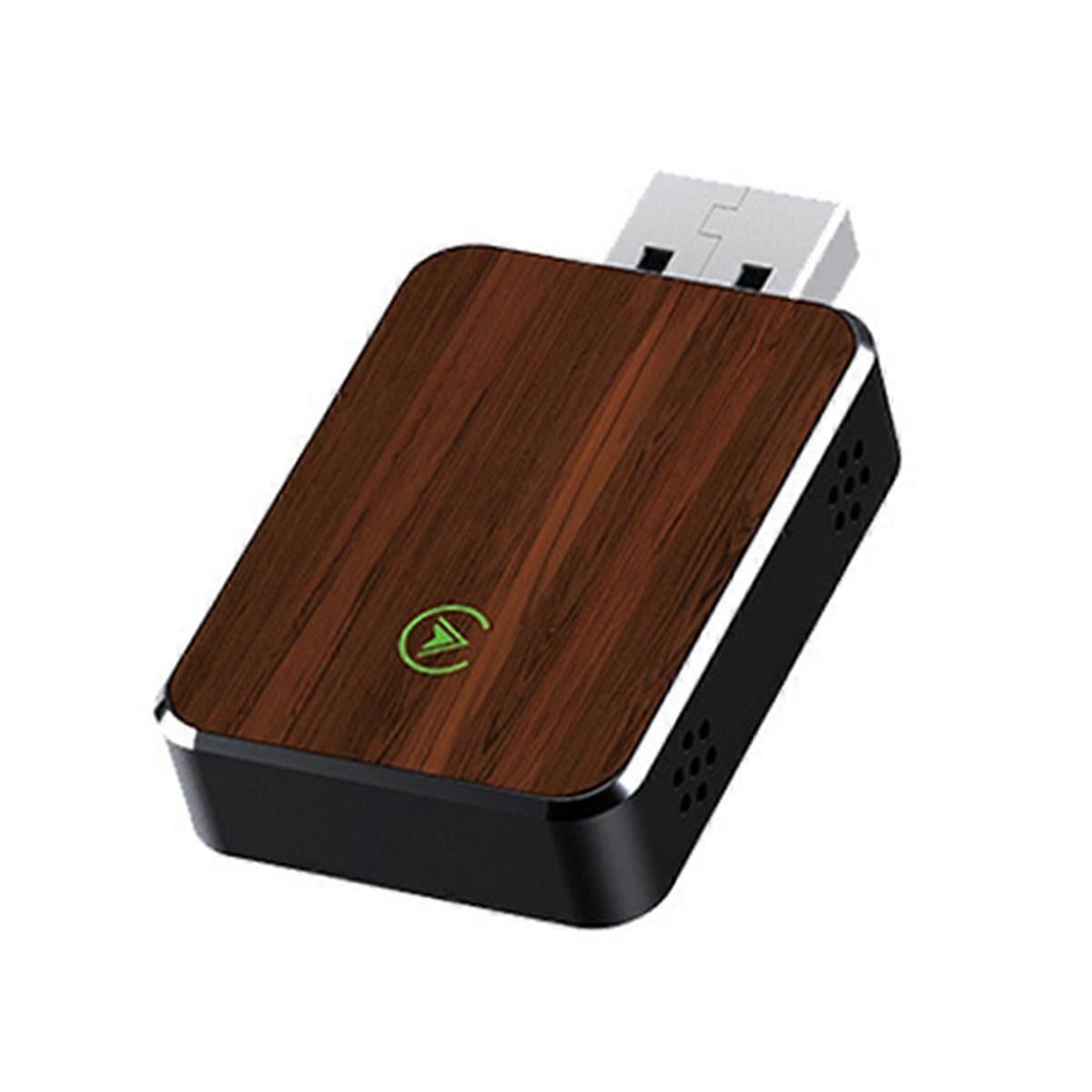 Wired to Wireless CarPlay & Android Auto Adapter – Aluminium Alloy & Walnut | USB-A