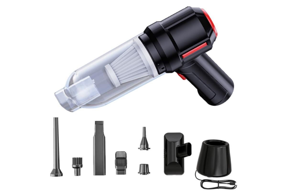 Handheld Cordless Car Vacuum & Air Duster – 5500Pa, 2-in-1, Wet & Dry | USB Rechargeable | Black